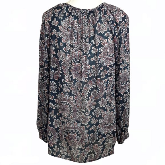 Lucky Brand Blue Paisley Blouse Size Small - Picture 3 of 7